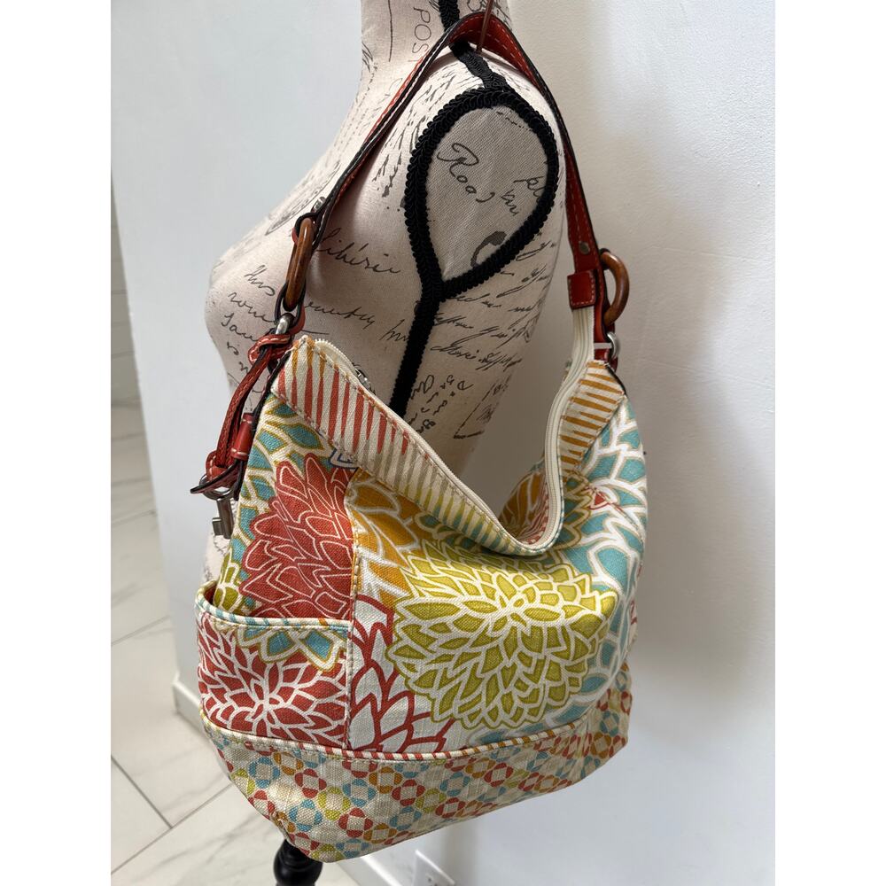 Fossil Kristy I Print Multicolor Canvas Leather S… - image 3